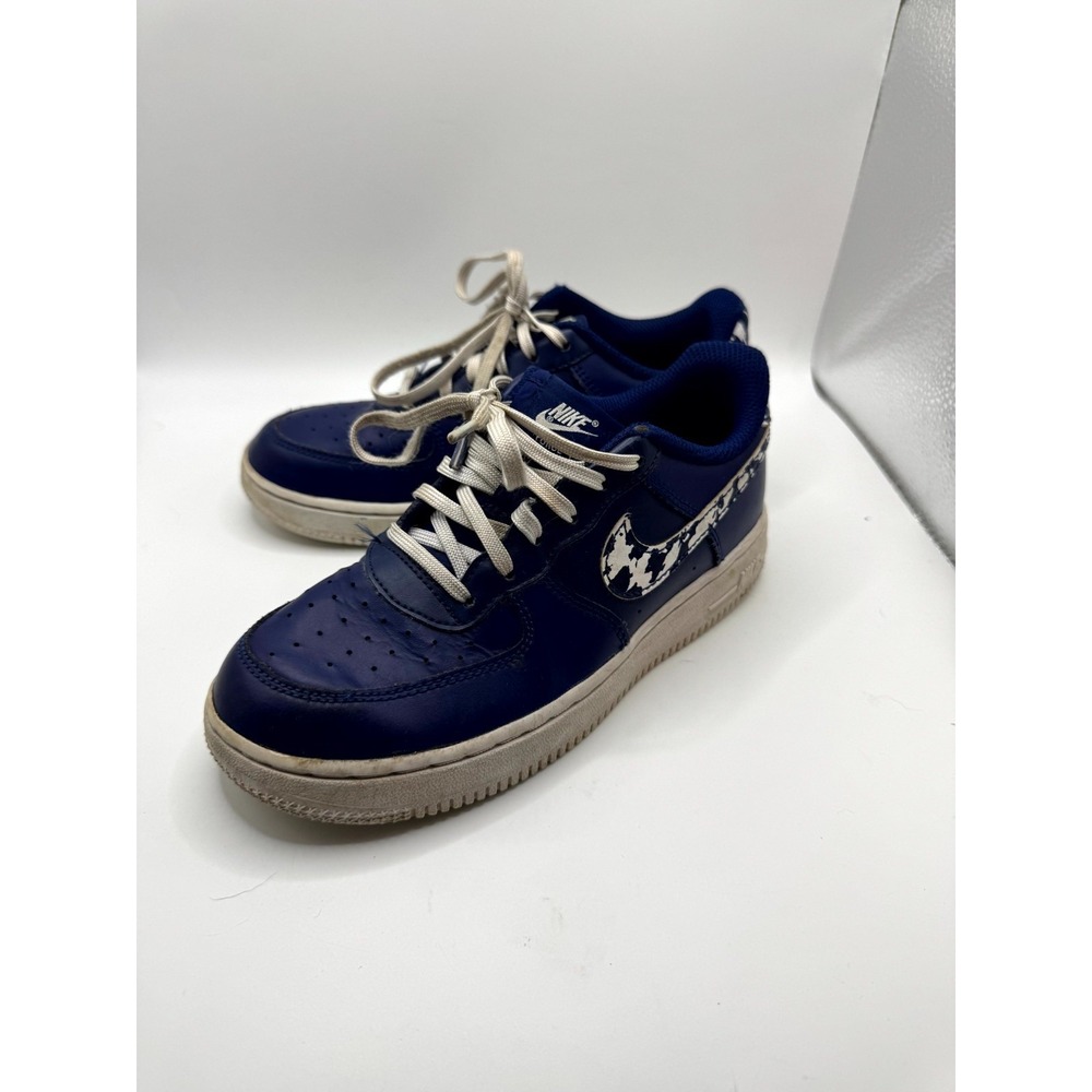 Nike Force 1 LV8 3 PS Camo Swoosh CZ7879-400 Kids 2.5 Sneaker Blue Leather Shoes